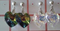 Pendientes de Swarovski engarzados en Plata